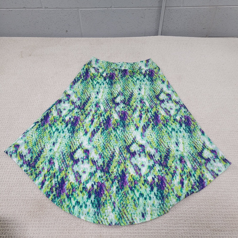 Cato Skirt Womens Small Green Purple High Low Hem Snakeskin Pattern Flowy Casual - Picture 5 of 9